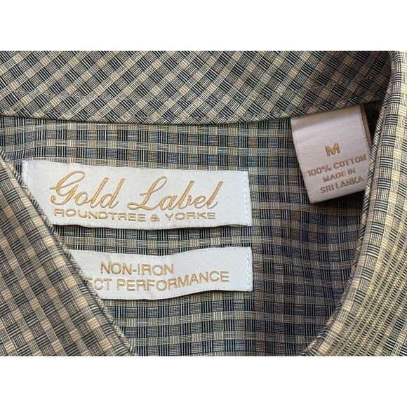 Roundtree & Yorke GOLD LABEL Short Sleeve Button Down Cotton Shirt Gray Medium - Picture 4 of 5